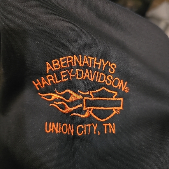 Harley Davidson Fleece Pullover Cowl Neck Hooded Abernathy's Gray Size Medium - Picture 3 of 6